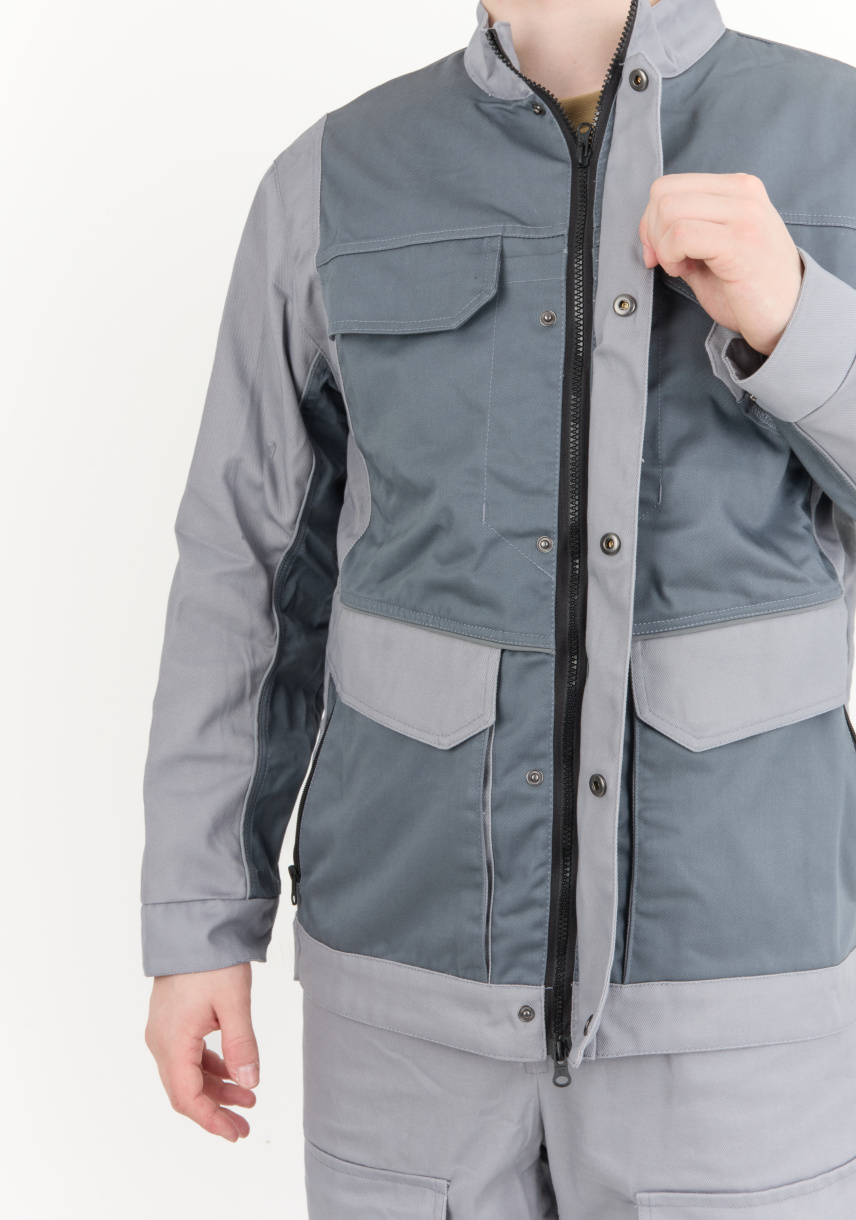 Антарес Костюм ИТР с полукомбинезоном NEW ENERGY (смесовая, серый/т.серый)