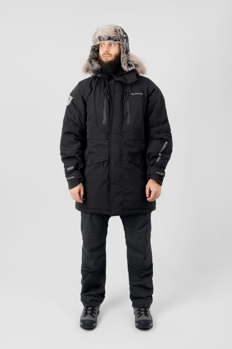 Север мембранная куртка PAYER, зимняя -45,черный